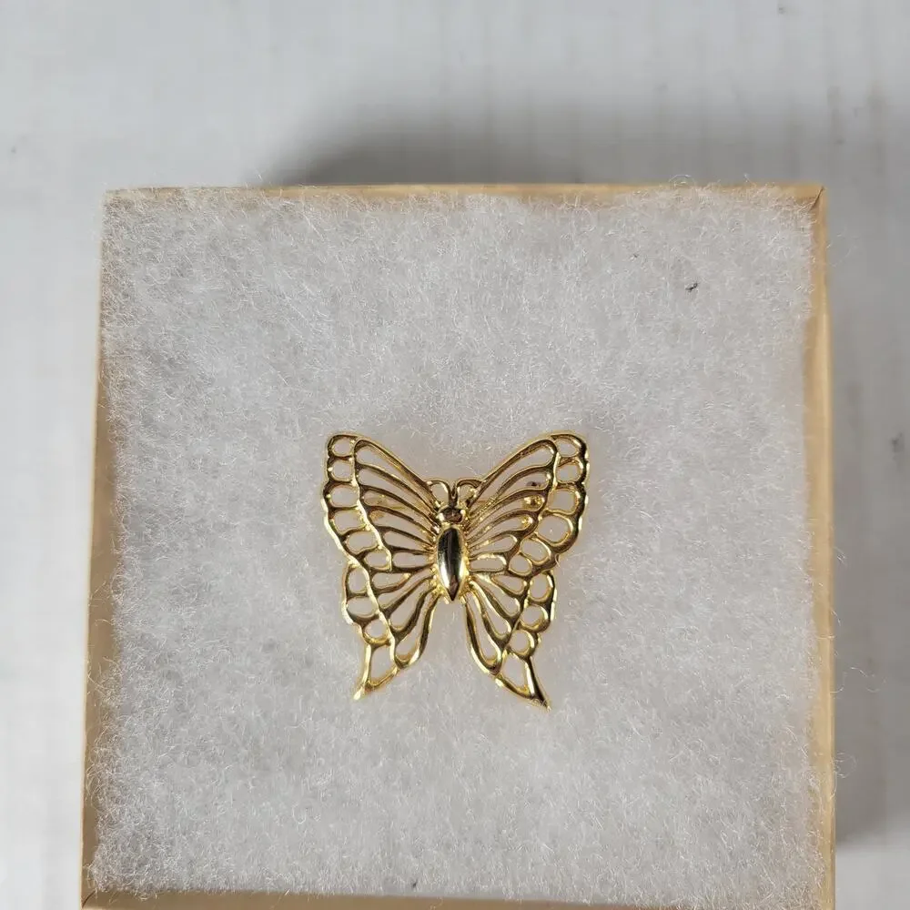 Set of 3 Gold & Silver Tone Butterfly Classic Retro Feminine  Brooches